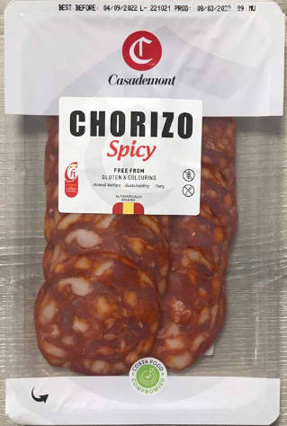 Sliced Chorizo ( hot ) 100g / each