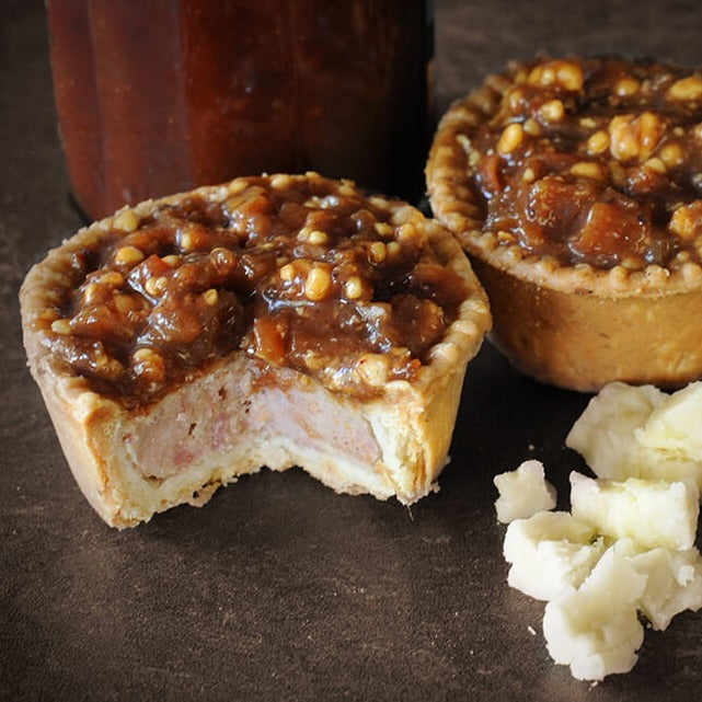 Toppings Pickle & Wensley Cheese Pork Pie (16 x 120g) / case (Pre Baked - Thaw & Serve)