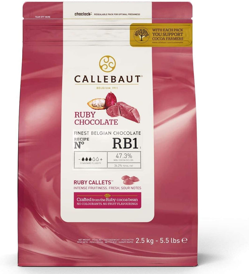 Callebaut Ruby Pistoles 2.5kg / each