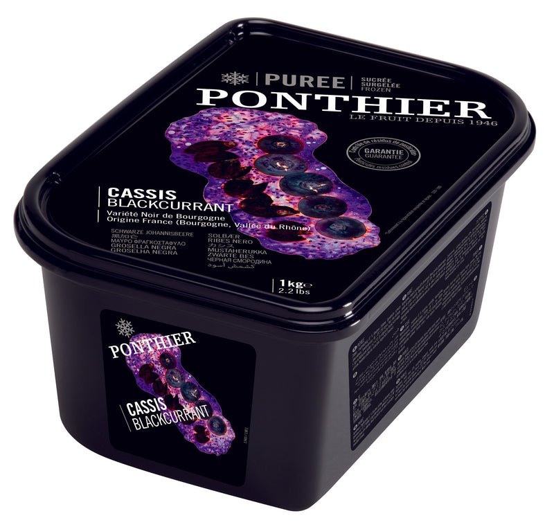 Ponthier Frozen Blackcurrant Puree 1kg / each