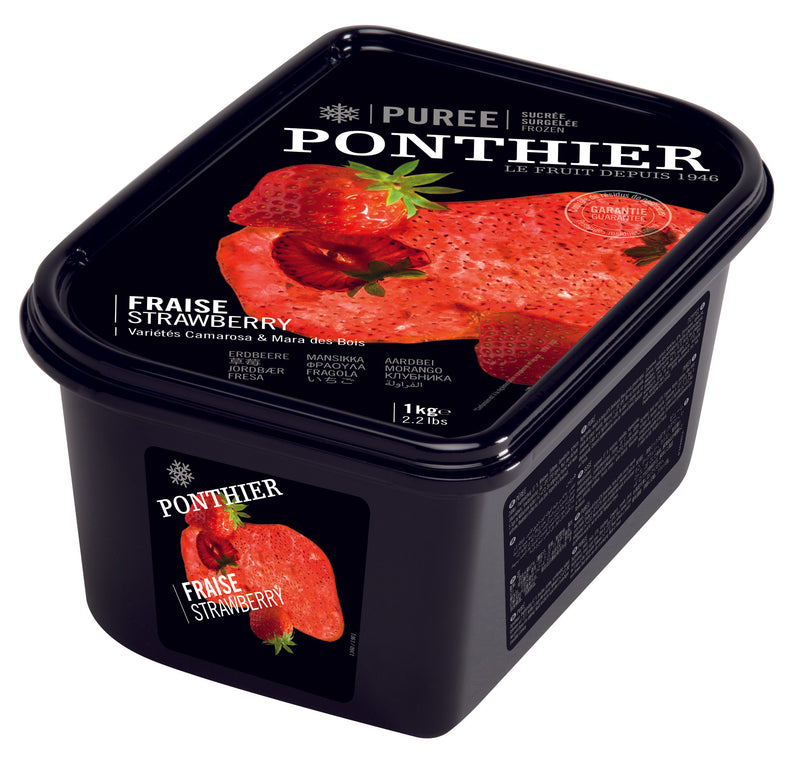 Ponthier Frozen Strawberry Puree 1kg / each
