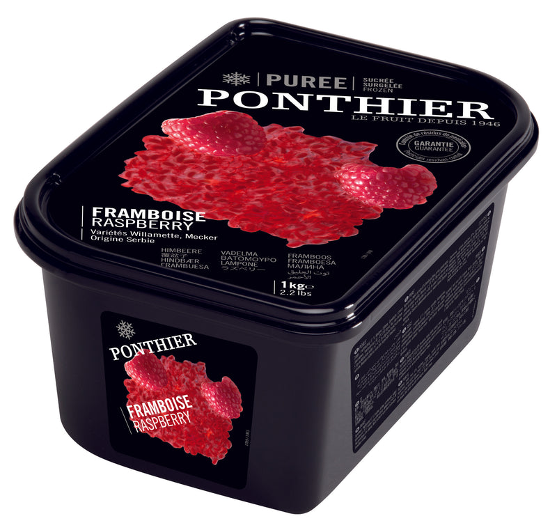 Ponthier Frozen Raspberry Puree 1kg / each