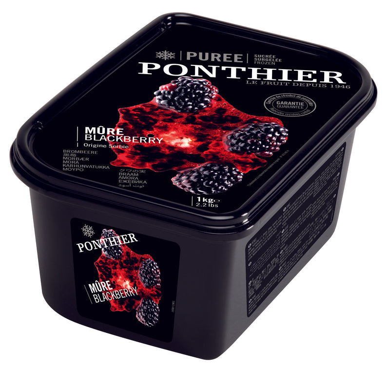 Ponthier Frozen Black Cherry Puree 1kg / each